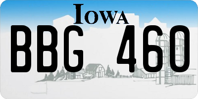 IA license plate BBG460