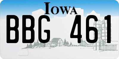 IA license plate BBG461