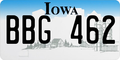 IA license plate BBG462