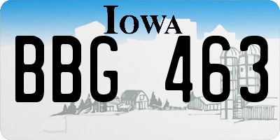 IA license plate BBG463
