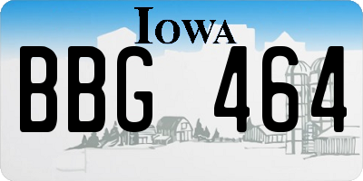 IA license plate BBG464