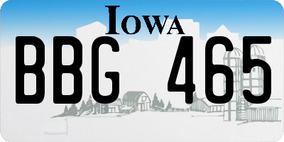 IA license plate BBG465