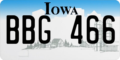 IA license plate BBG466