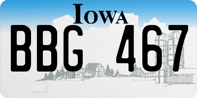 IA license plate BBG467