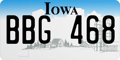 IA license plate BBG468