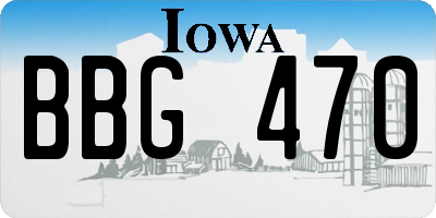 IA license plate BBG470