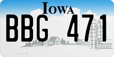 IA license plate BBG471