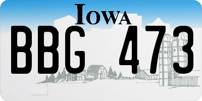 IA license plate BBG473