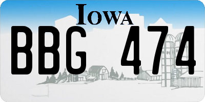 IA license plate BBG474