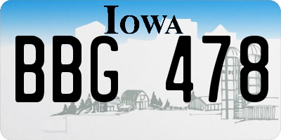 IA license plate BBG478