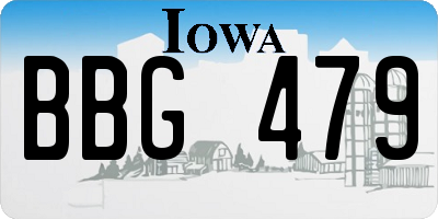 IA license plate BBG479