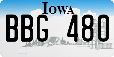 IA license plate BBG480