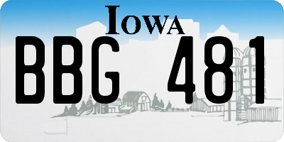 IA license plate BBG481
