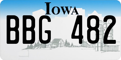 IA license plate BBG482