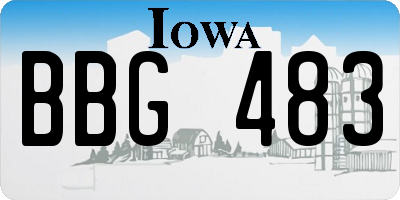 IA license plate BBG483