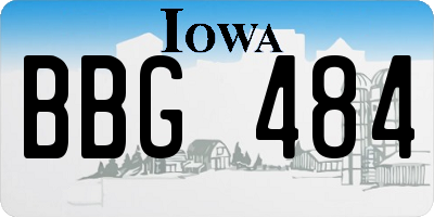 IA license plate BBG484