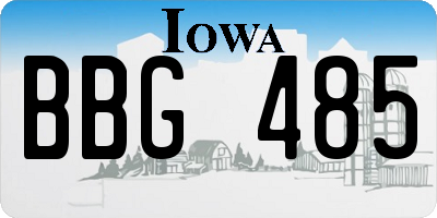 IA license plate BBG485