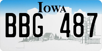 IA license plate BBG487