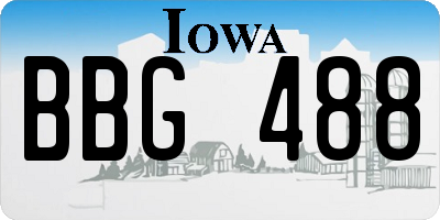 IA license plate BBG488