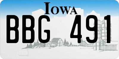 IA license plate BBG491