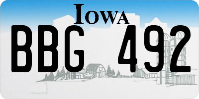 IA license plate BBG492