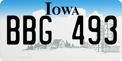 IA license plate BBG493