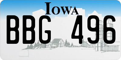 IA license plate BBG496