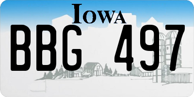 IA license plate BBG497