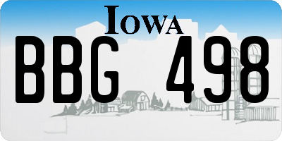 IA license plate BBG498