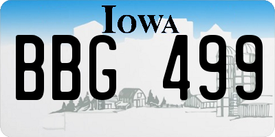 IA license plate BBG499