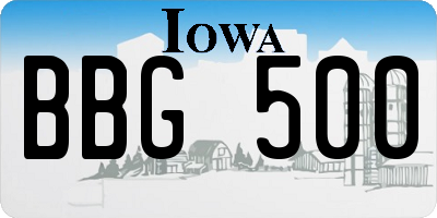 IA license plate BBG500