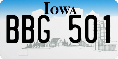 IA license plate BBG501