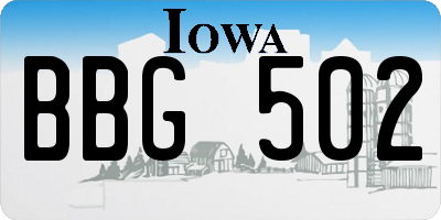 IA license plate BBG502