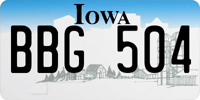 IA license plate BBG504