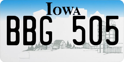 IA license plate BBG505
