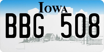IA license plate BBG508