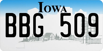 IA license plate BBG509