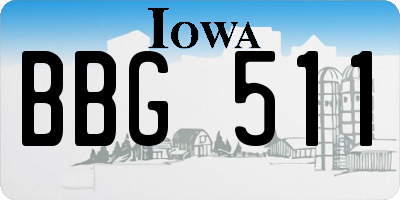 IA license plate BBG511
