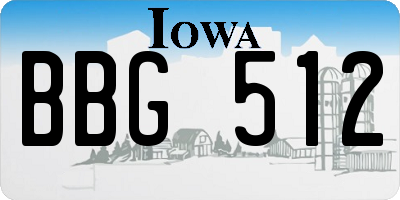 IA license plate BBG512