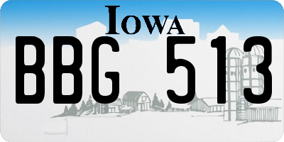 IA license plate BBG513