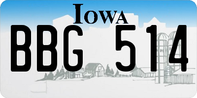 IA license plate BBG514