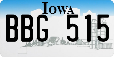 IA license plate BBG515