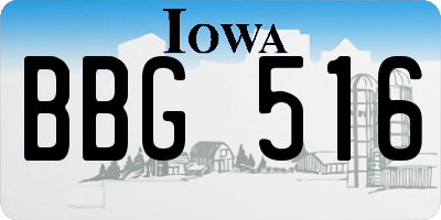 IA license plate BBG516