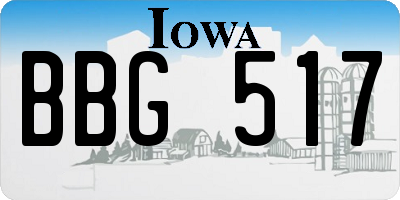 IA license plate BBG517