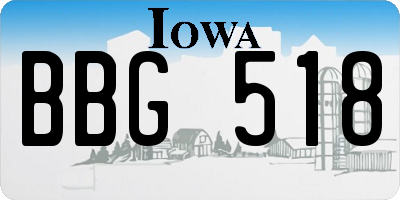 IA license plate BBG518