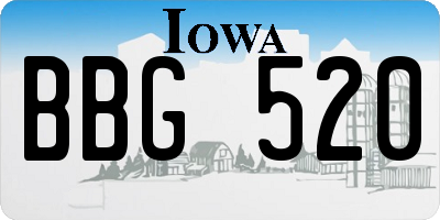 IA license plate BBG520