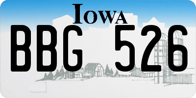 IA license plate BBG526