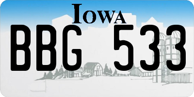 IA license plate BBG533
