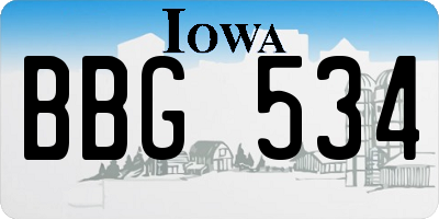 IA license plate BBG534