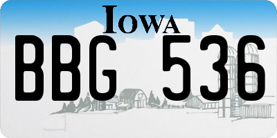 IA license plate BBG536
